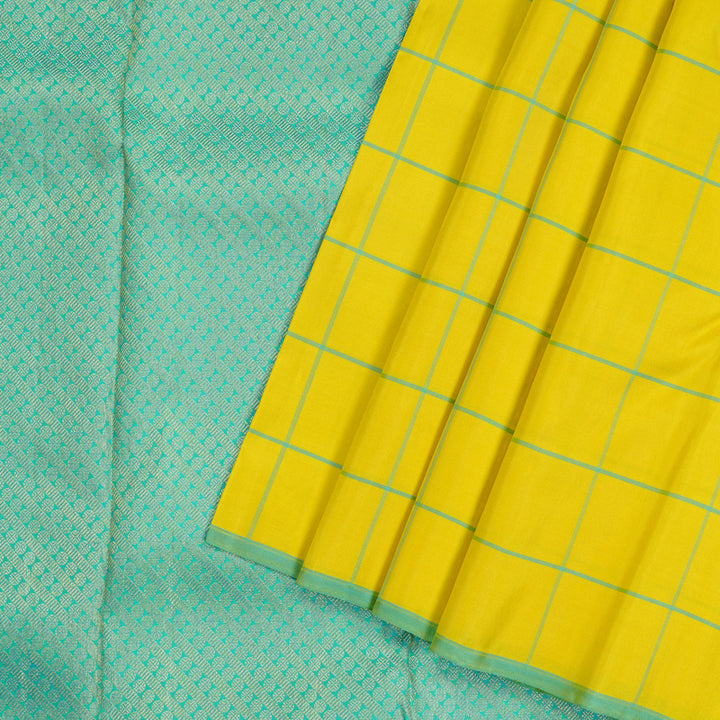 Hayagrivas Lemon Yellow Handloom Kanjivaram Silk Saree KBE10D13-6