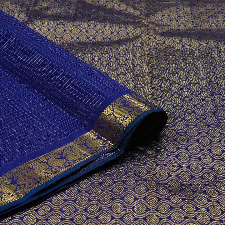 Hayagrivas Handloom Kanjivaram Silk Saree in Majestic Dark Blue KBE10D14-1
