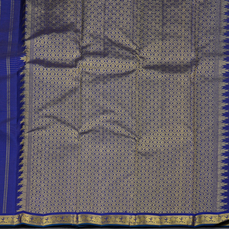 Hayagrivas Handloom Kanjivaram Silk Saree in Majestic Dark Blue KBE10D14-1