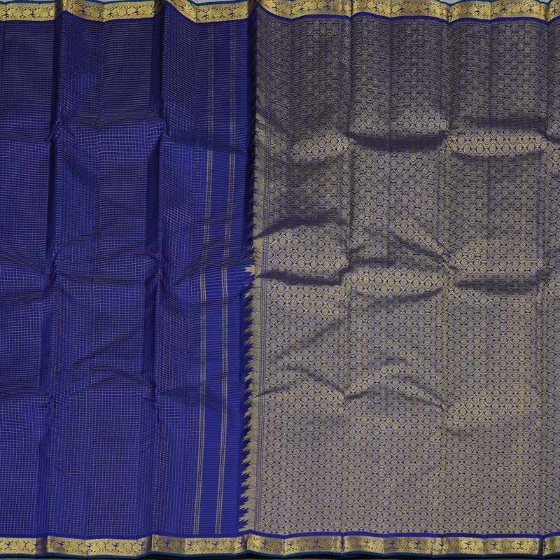Hayagrivas Handloom Kanjivaram Silk Saree in Majestic Dark Blue KBE10D14-1