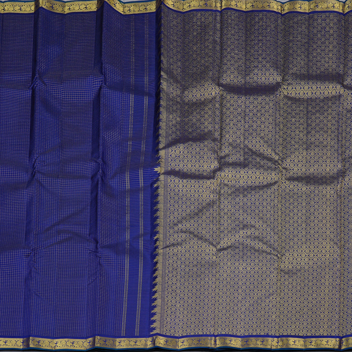 Hayagrivas Handloom Kanjivaram Silk Saree in Majestic Dark Blue KBE10D14-1
