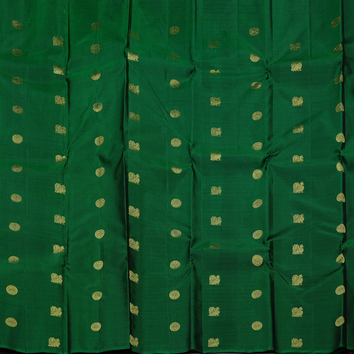 Hayagrivas Handloom Kanjivaram Silk Saree in Captivating Bottle Green KBE10D16-1