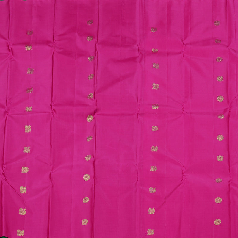 Hayagrivas Handloom Kanjivaram Silk Saree in Captivating Bottle Green KBE10D16-1