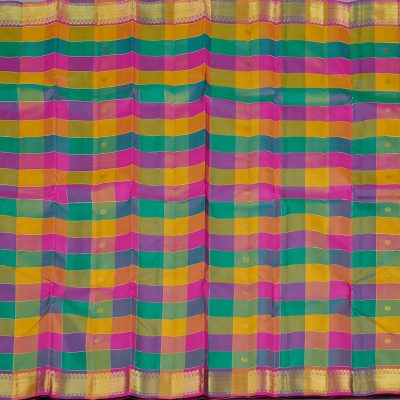 Hayagrivas Handloom Kanjivaram Silk Saree in Radiant Multicolour Checks KBE10D19-5
