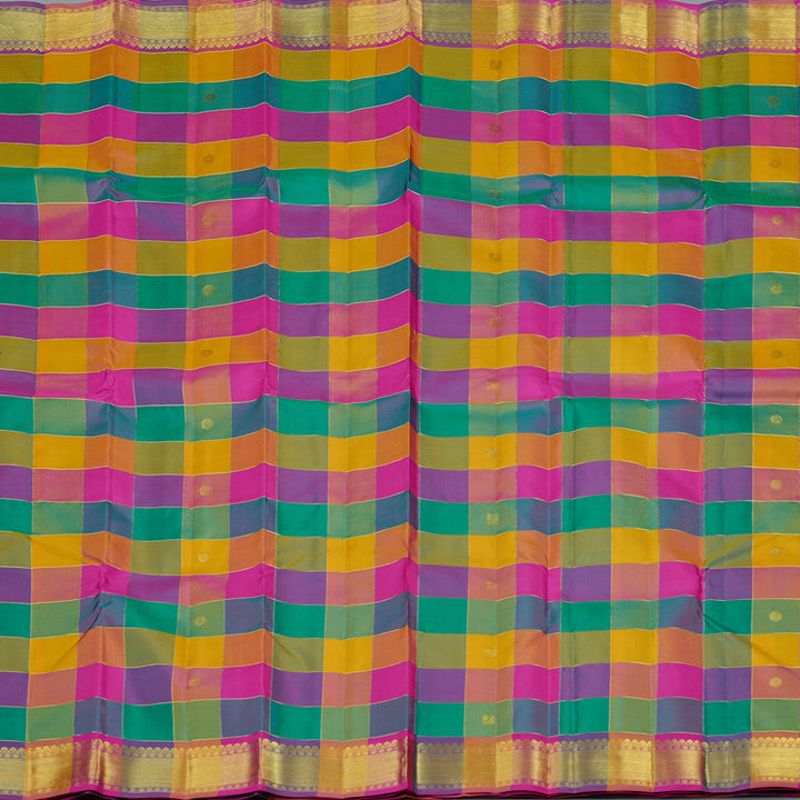 Hayagrivas Handloom Kanjivaram Silk Saree in Radiant Multicolour Checks KBE10D19-5