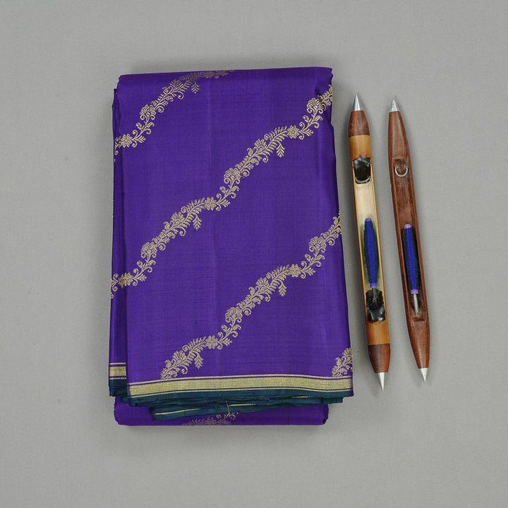 Hayagrivas Blue Handloom Kanjivaram Silk Saree KBE10D2-1