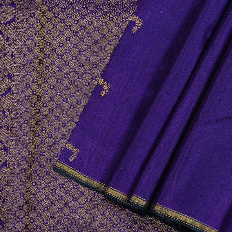 Hayagrivas Blue Handloom Kanjivaram Silk Saree KBE10D2-1