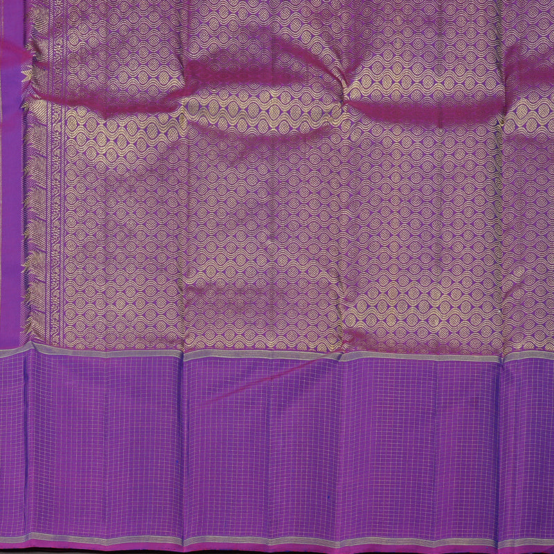 Hayagrivas Blue Handloom Kanjivaram Silk Saree with Purple Border KBE10D22-2
