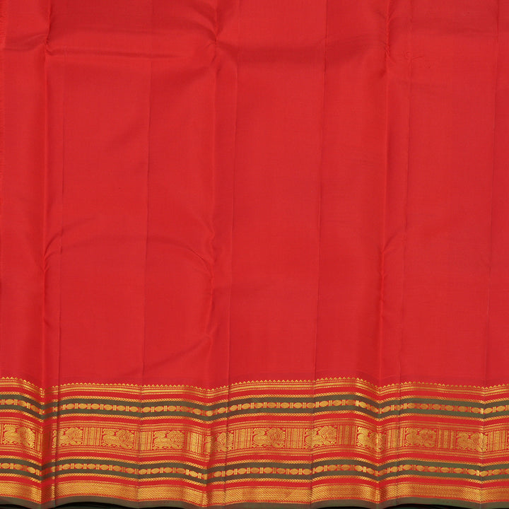 Hayagrivas Sandal Handloom Kanjivaram Silk Saree with Red Border KBE10D24-2