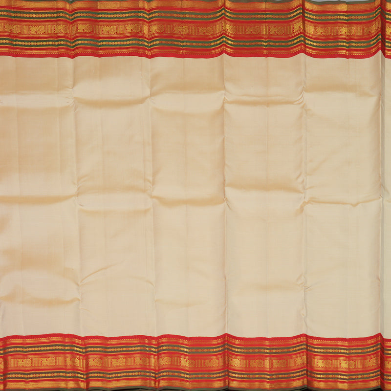 Hayagrivas Sandal Handloom Kanjivaram Silk Saree with Red Border KBE10D24-2