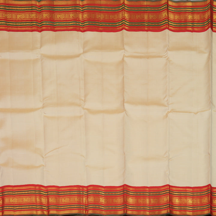 Hayagrivas Sandal Handloom Kanjivaram Silk Saree with Red Border KBE10D24-2