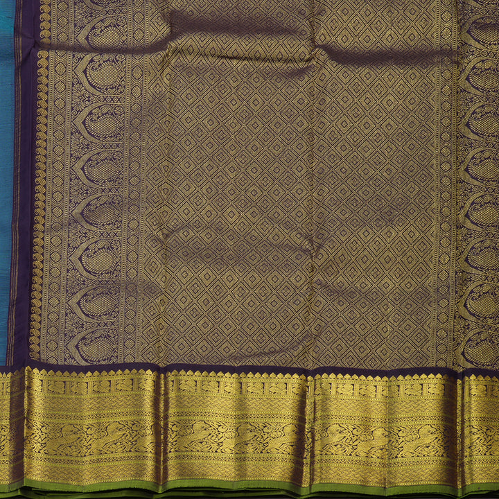Hayagrivas Handloom Pure Kanjivaram Silk Saree in Enchanting Sky Blue KBE10D24-5