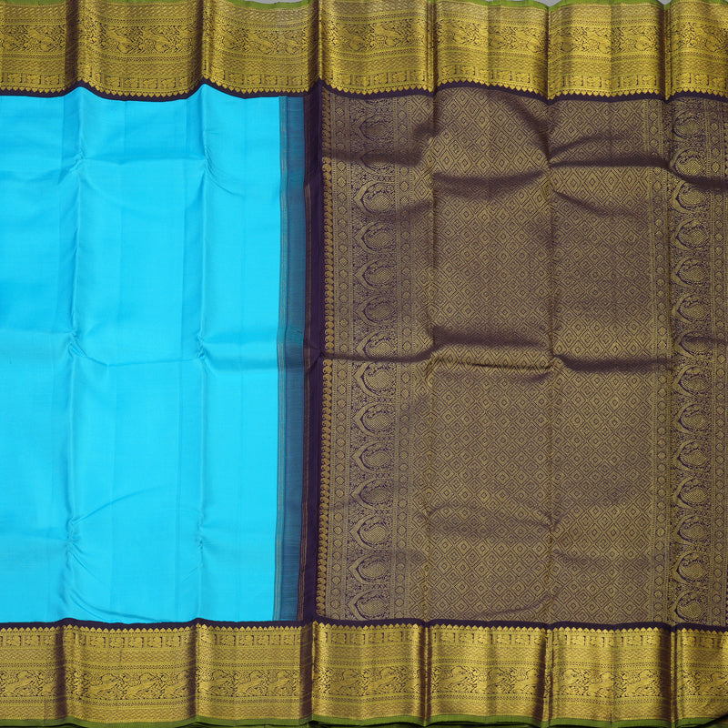 Hayagrivas Handloom Pure Kanjivaram Silk Saree in Enchanting Sky Blue KBE10D24-5