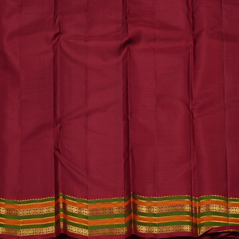 Hayagrivas Blue Handloom Kanjivaram Silk Saree with Dark Maroon Border KBE10D26-2