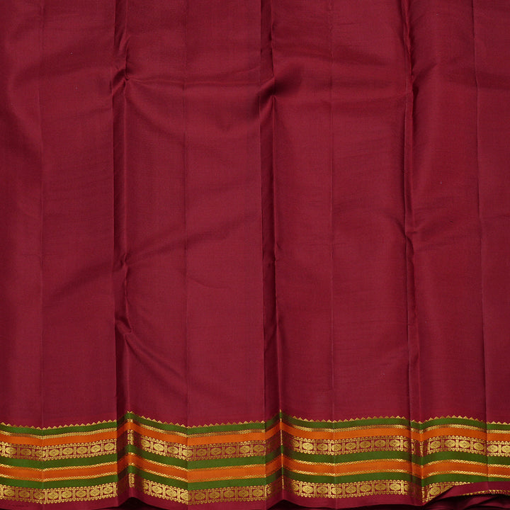 Hayagrivas Blue Handloom Kanjivaram Silk Saree with Dark Maroon Border KBE10D26-2