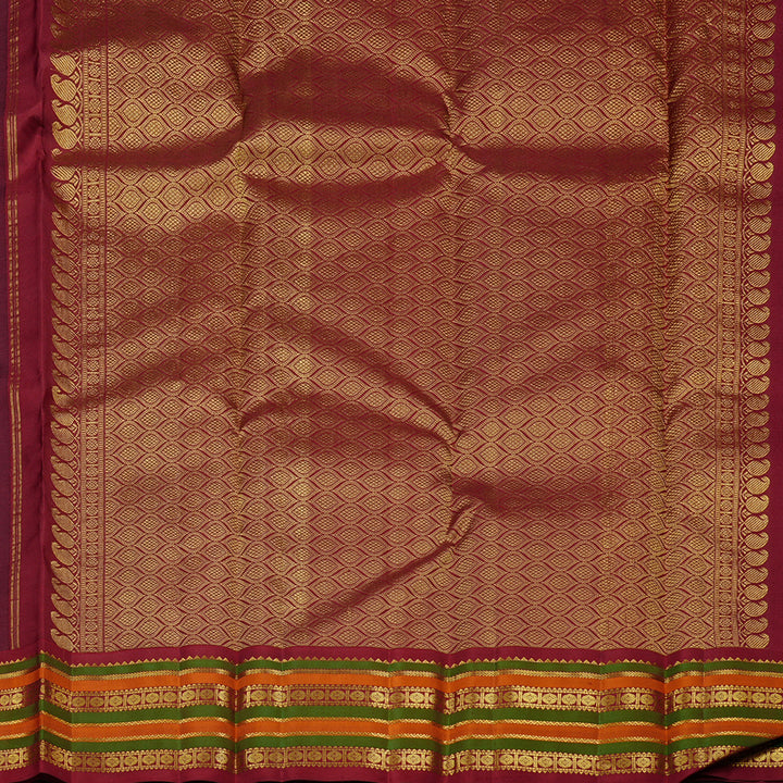 Hayagrivas Blue Handloom Kanjivaram Silk Saree with Dark Maroon Border KBE10D26-2