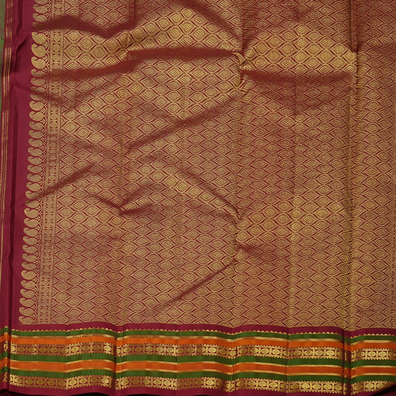 Hayagrivas Handloom Kanjivaram Silk Saree in Stunning Fluorescent Green KBE10D26-3