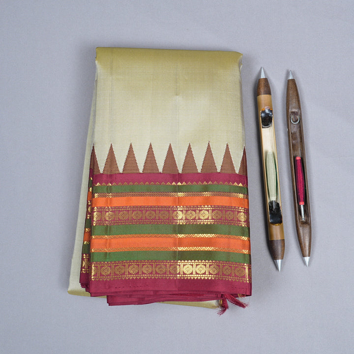 Hayagrivas Handloom Kanjivaram Silk Sarees in Serene Beige KBE10D26-4