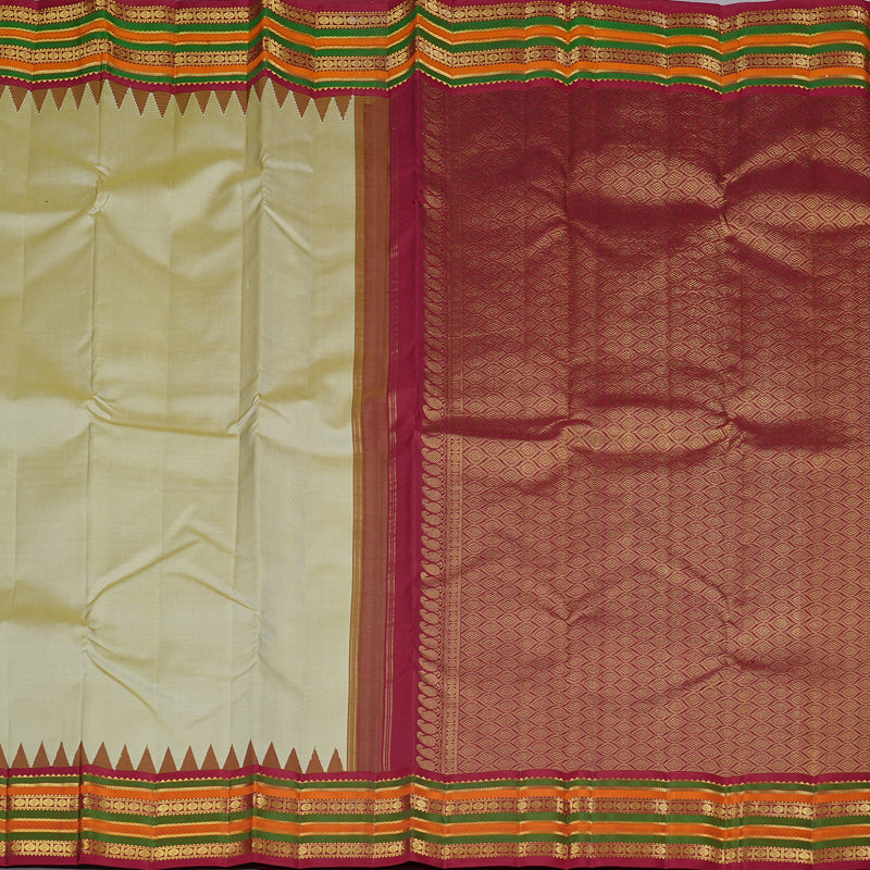 Hayagrivas Handloom Kanjivaram Silk Sarees in Serene Beige KBE10D26-4