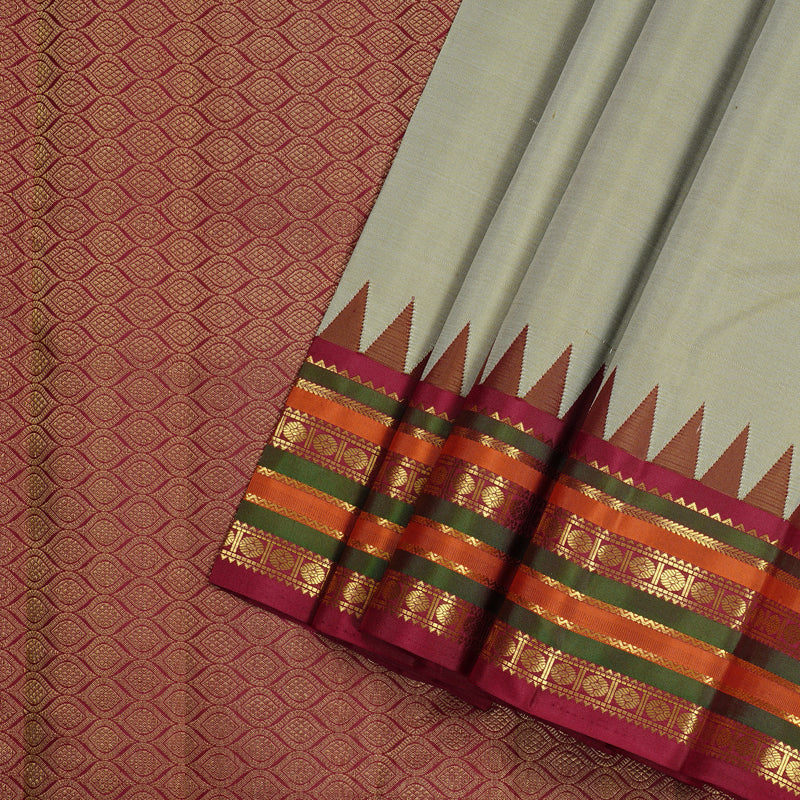 Hayagrivas Handloom Kanjivaram Silk Sarees in Serene Beige KBE10D26-4