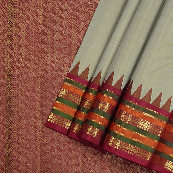Hayagrivas Handloom Kanjivaram Silk Sarees in Serene Beige KBE10D26-4