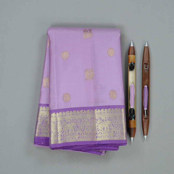 Hayagrivas Handloom Kanjivaram Silk Saree in Enchanting Lavender KBE10D5-1