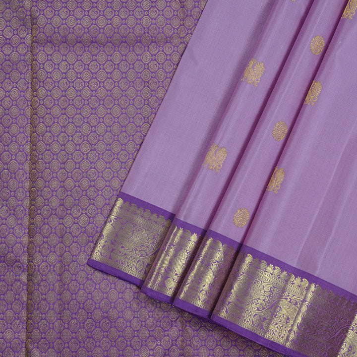 Hayagrivas Handloom Kanjivaram Silk Saree in Enchanting Lavender KBE10D5-1
