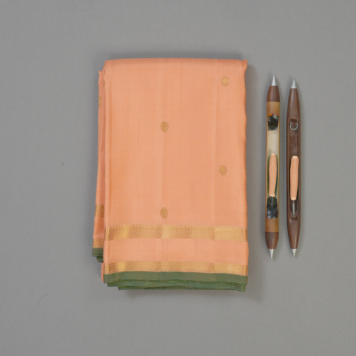 Hayagrivas Handloom Peach Kanjivaram Silk Saree KBE1109I3-1
