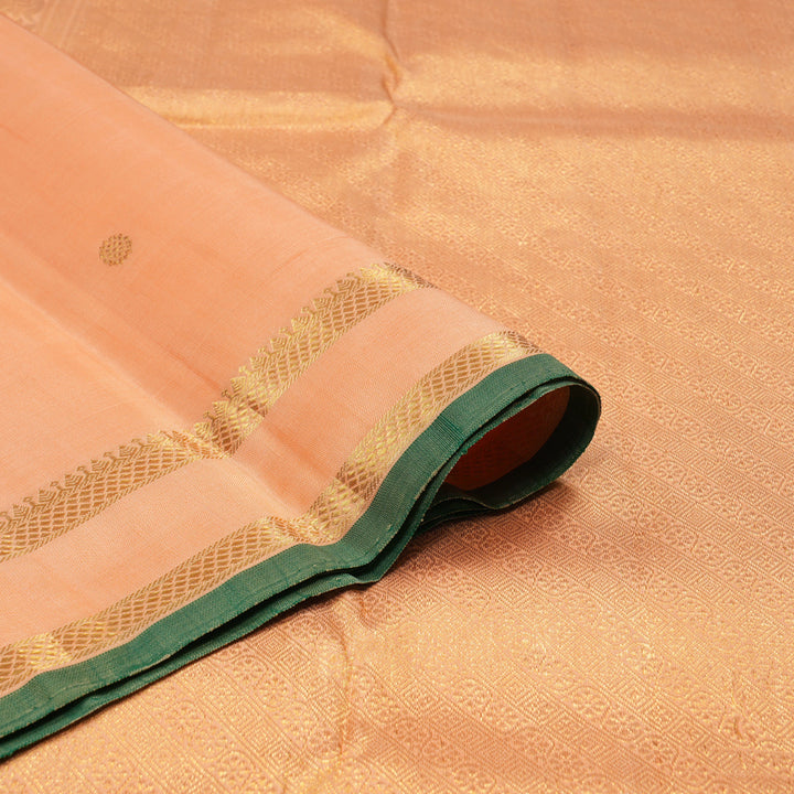 Hayagrivas Handloom Peach Kanjivaram Silk Saree KBE1109I3-1
