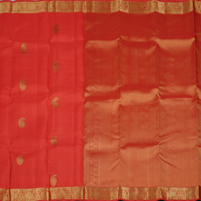 Hayagrivas Red Handloom Kanjivaram Silk Saree KBE110D10-1