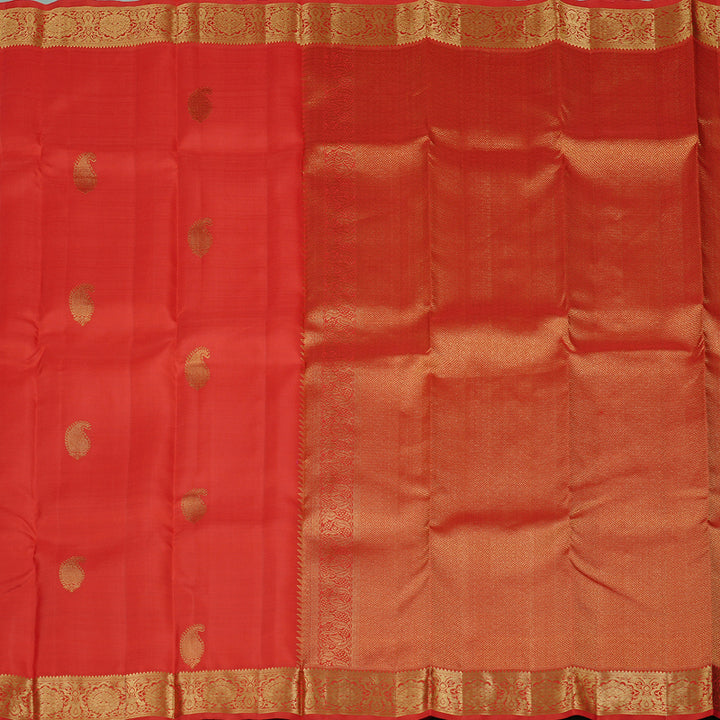 Hayagrivas Red Handloom Kanjivaram Silk Saree KBE110D10-1
