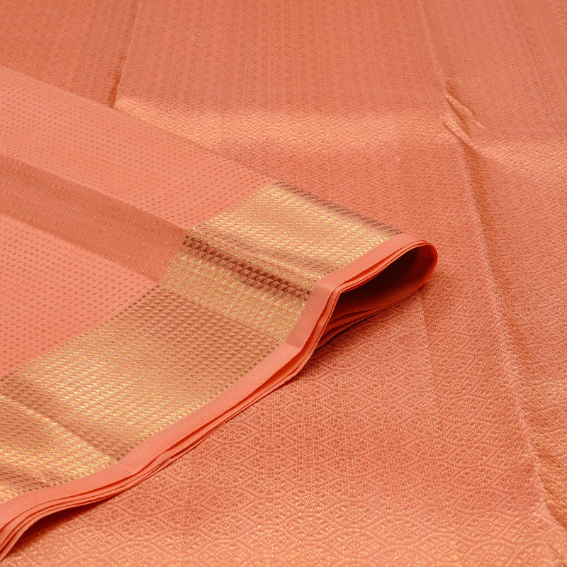Hayagrivas Peach Pink Handloom Kanjivaram Silk Saree KBE110D13-1