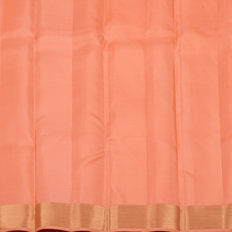 Hayagrivas Peach Pink Handloom Kanjivaram Silk Saree KBE110D13-1