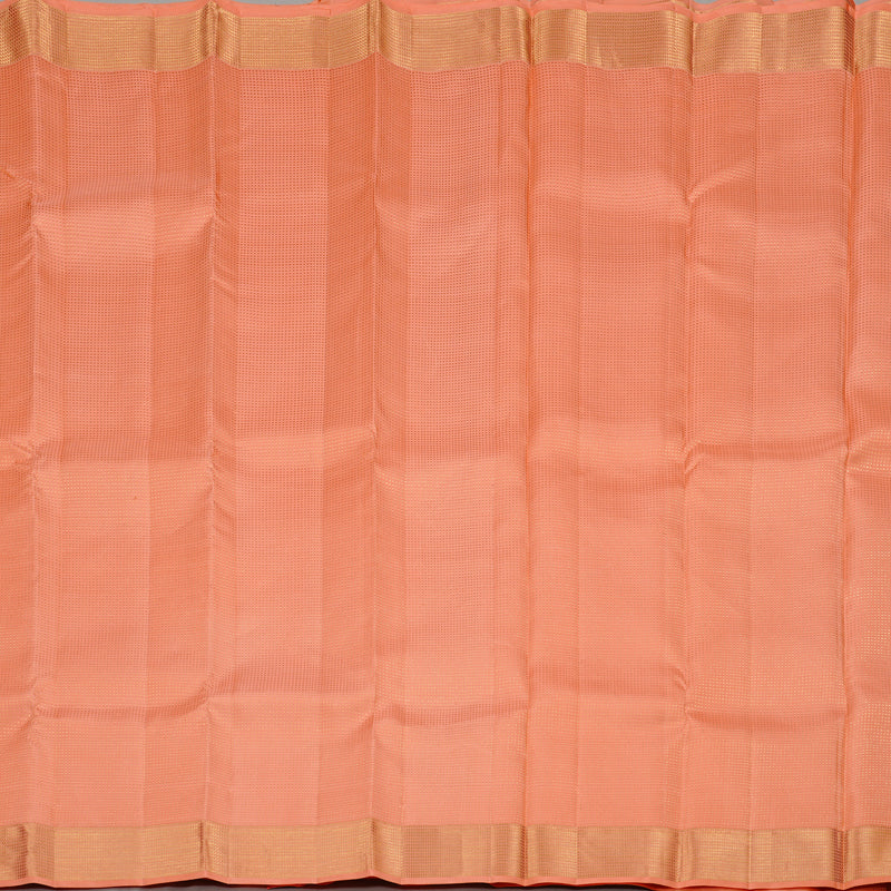 Hayagrivas Peach Pink Handloom Kanjivaram Silk Saree KBE110D13-1