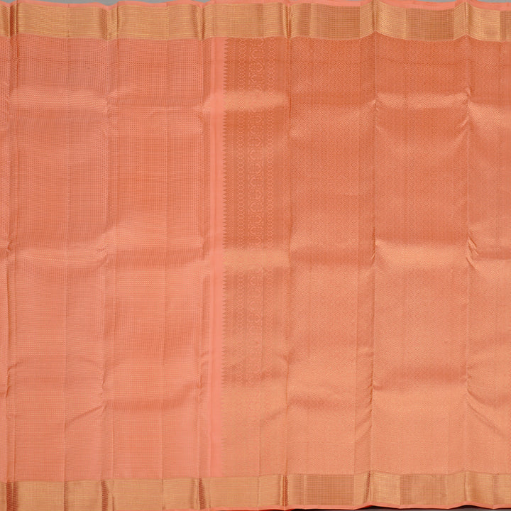 Hayagrivas Peach Pink Handloom Kanjivaram Silk Saree KBE110D13-1