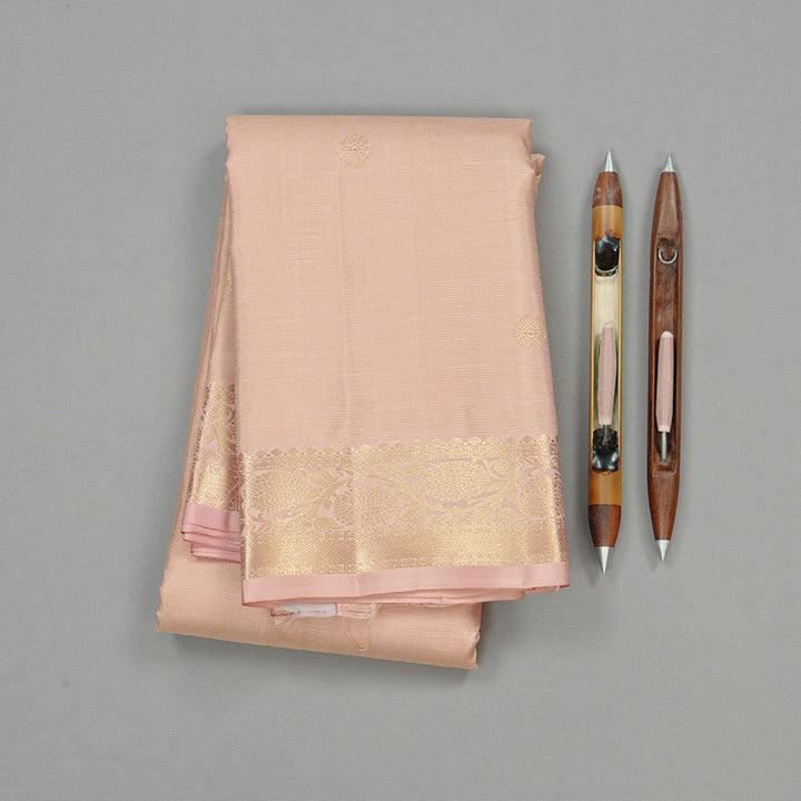 Hayagrivas Onion Pink Handloom Kanjivaram Silk Saree KBE110D14-1