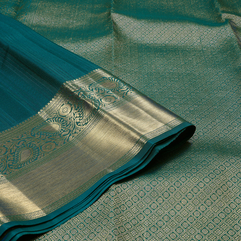 Hayagrivas Peacock Green Handloom Kanjivaram Silk Saree KBE110D16-2