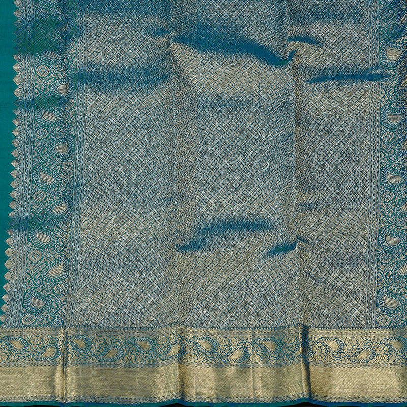 Hayagrivas Peacock Green Handloom Kanjivaram Silk Saree KBE110D16-2