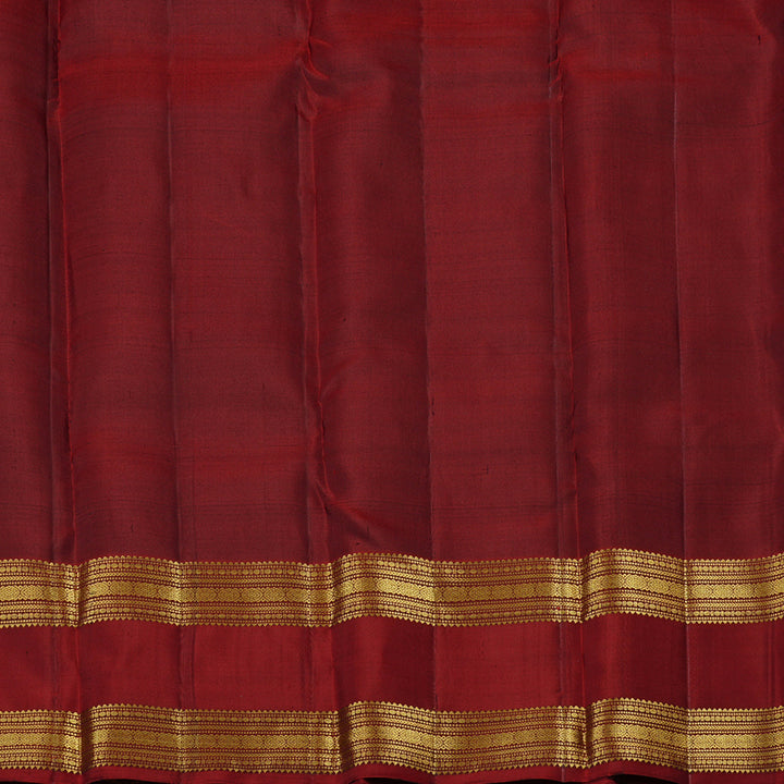 Hayagrivas Sampanga Yellow Handloom Kanjivaram Silk Saree with Wine Red Border KBE110D19-1