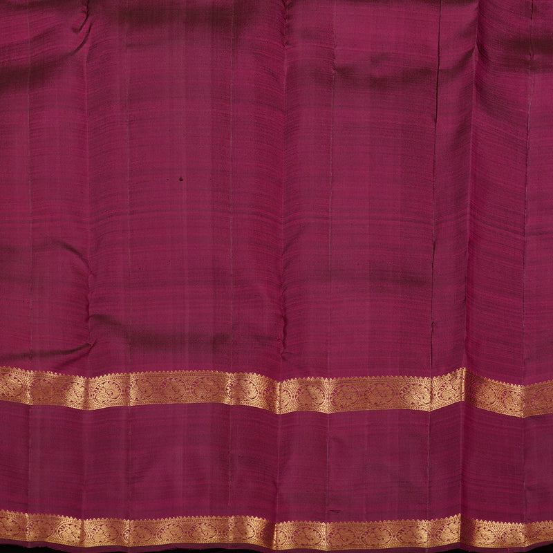Hayagrivas Orangish Pink Handloom Kanjivaram Silk Saree with Dark Purple Border KBE110D4-2