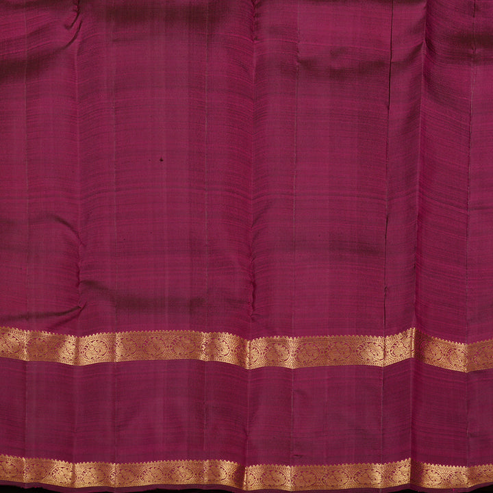 Hayagrivas Orangish Pink Handloom Kanjivaram Silk Saree with Dark Purple Border KBE110D4-2