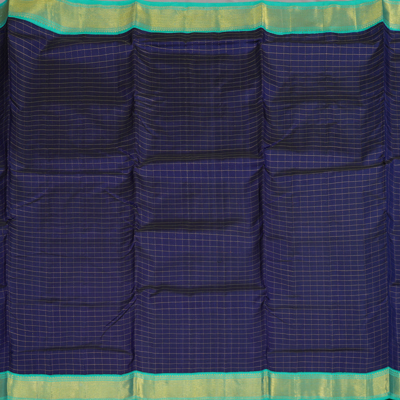 Hayagrivas Handloom Peacock Blue Ten Yards Silk Madisar KBE1111I2-1