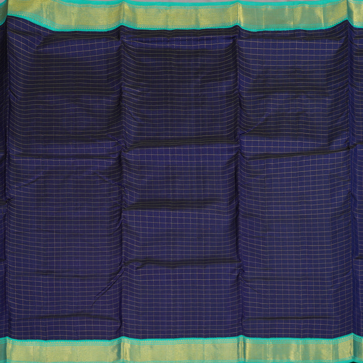 Hayagrivas Handloom Peacock Blue Ten Yards Silk Madisar KBE1111I2-1