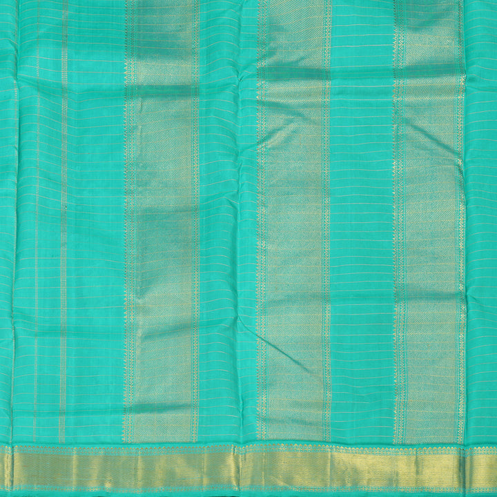 Hayagrivas Handloom Peacock Blue Ten Yards Silk Madisar KBE1111I2-1