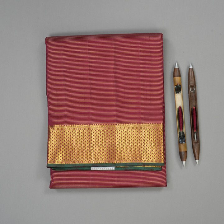 Hayagrivas Handloom Maroon Kanjivaram Ten Yards Silk Saree KBE1111I3-1