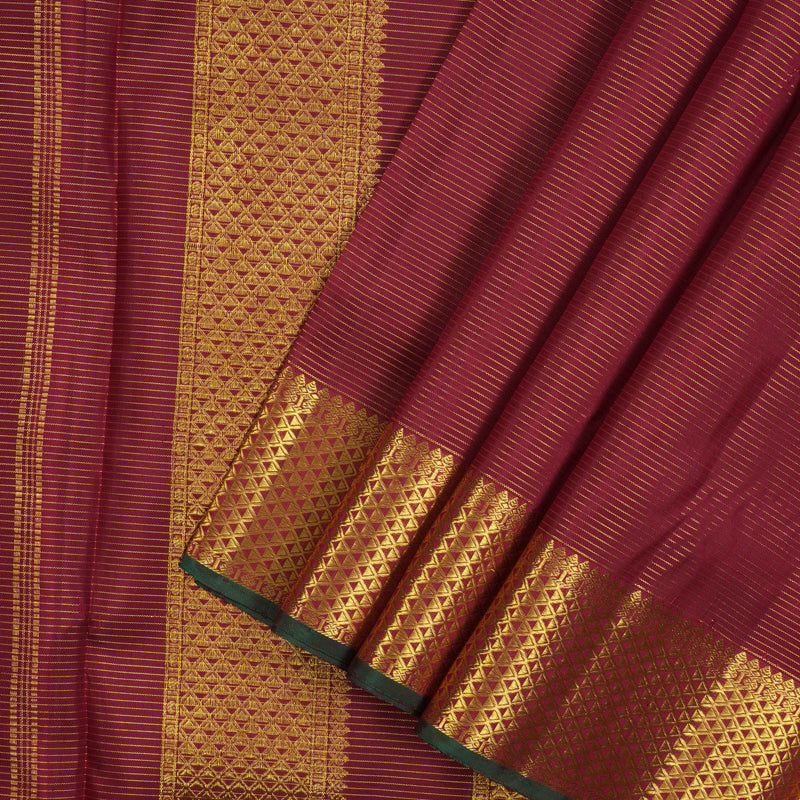 Hayagrivas Handloom Maroon Kanjivaram Ten Yards Silk Saree KBE1111I3-1