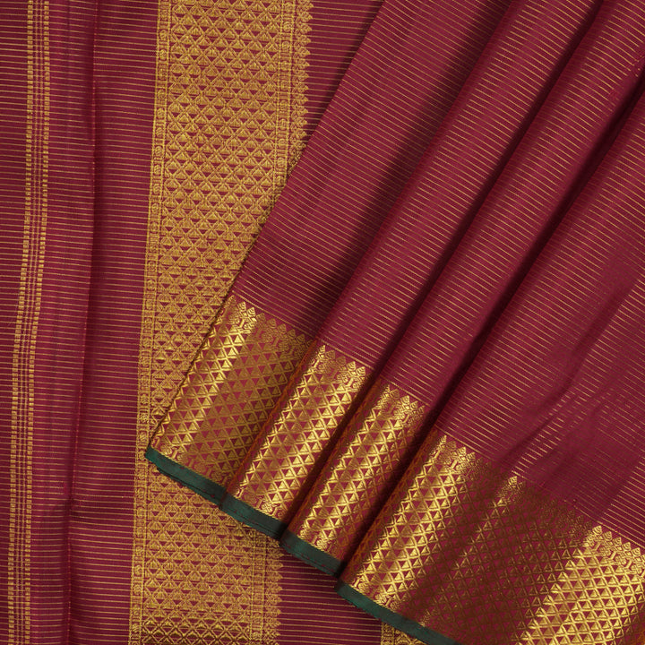 Hayagrivas Handloom Maroon Kanjivaram Ten Yards Silk Saree KBE1111I3-1