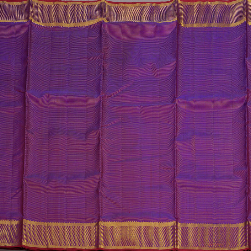 Hayagrivas Handloom Purple Kanjivaram Ten Yards Silk Saree with Purple with Maroon Edging Border KBE1111I4-1