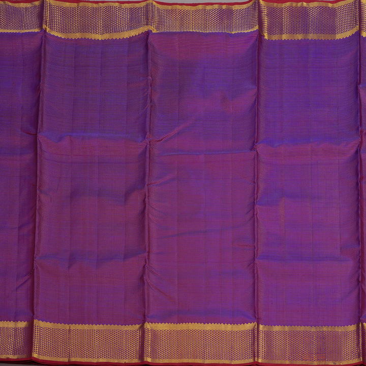Hayagrivas Handloom Purple Kanjivaram Ten Yards Silk Saree with Purple with Maroon Edging Border KBE1111I4-1