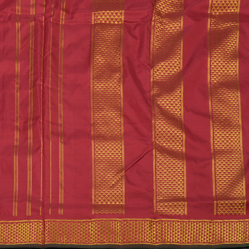 Hayagrivas Handloom Maroon Kanjivaram Ten Yards Silk Saree KBE1113I1-1